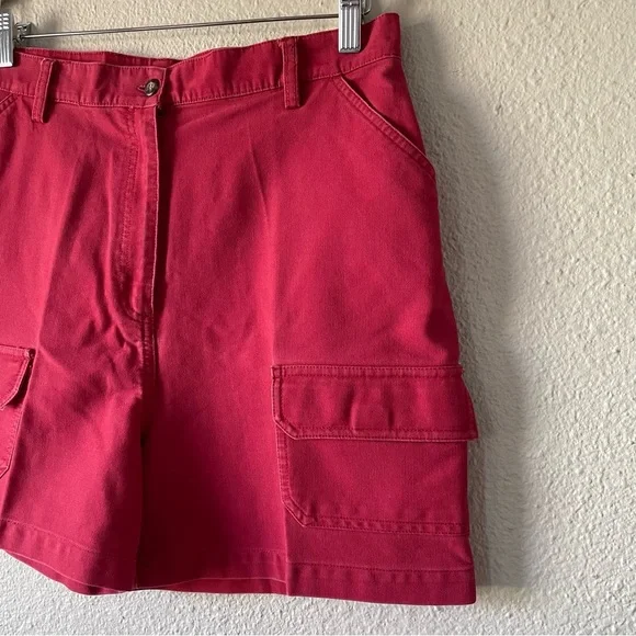 Marsh Landing Denim Cargo Shorts Women’s 14 Petite Red High Waisted 90s Casual - Picture 9 of 16